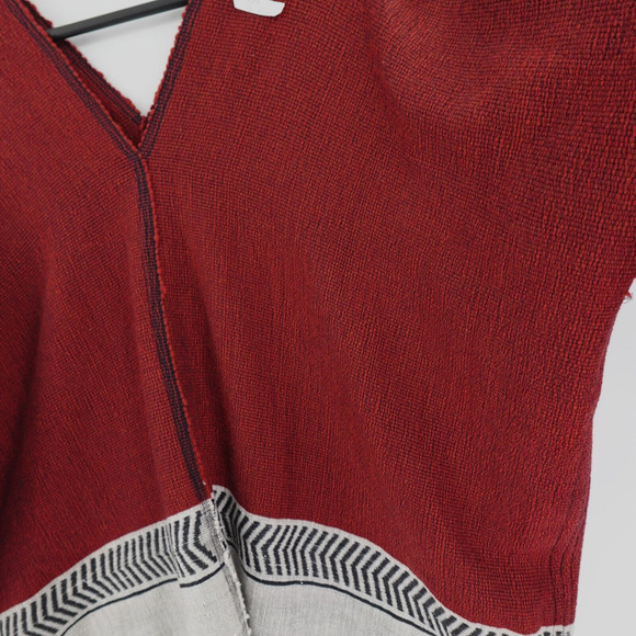 LEMLEM Poncho Sweater Rust Wool Woven Oversized Rach Southwestern Art to Wear - Picture 8 of 16